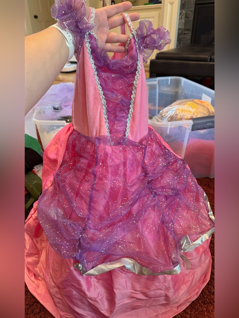 👑 Sparkly Pink Princess Dress Costume Size 6-8 ✨💖